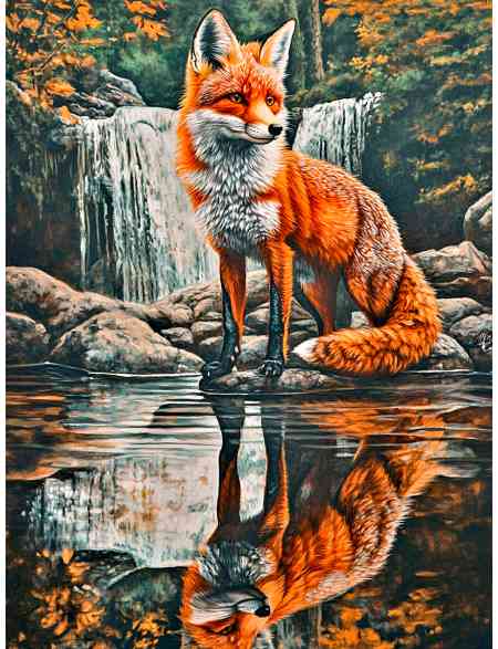 Алмазная мозаика без подрамника «Лисица» 50x40 см
