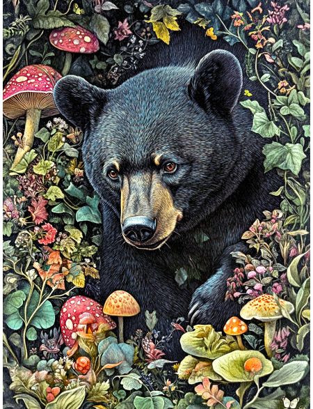 Алмазная мозаика без подрамника «Медвежий угол» 50x40 см