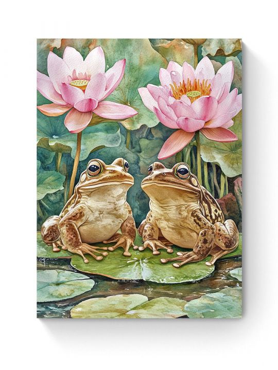 Алмазная мозаика на подрамнике «Квакушки» 40x30 см