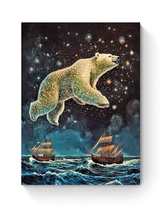 Алмазная мозаика на подрамнике «Медведица» 80x60 см