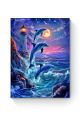 Алмазная мозаика на подрамнике «Море и дельфины» 60x45 см, 50 цветов