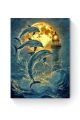 Алмазная мозаика на подрамнике «Луна и дельфины» 50x40 см