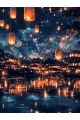 Алмазная мозаика без подрамника «Праздник огней» 130x100 см