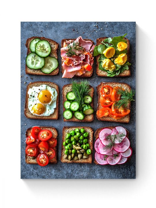 Алмазная мозаика на подрамнике «Палитра вкуса» 50x40 см, 50 цветов