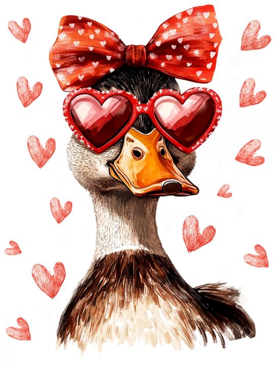 Алмазная мозаика без подрамника «Уточка» 25x20 см