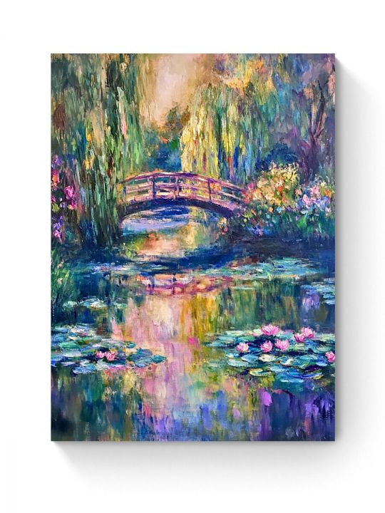 Алмазная мозаика на подрамнике «Мостик» 50x40 см, 50 цветов