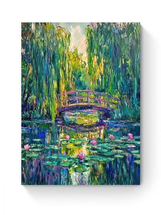 Алмазная мозаика на подрамнике «Кувшинки» 50x40 см, 50 цветов