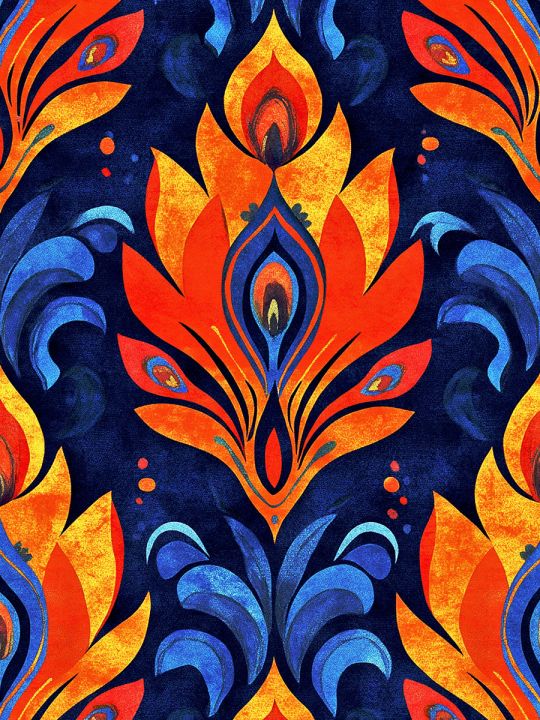 Алмазная мозаика без подрамника «Птица огня» 90x70 см