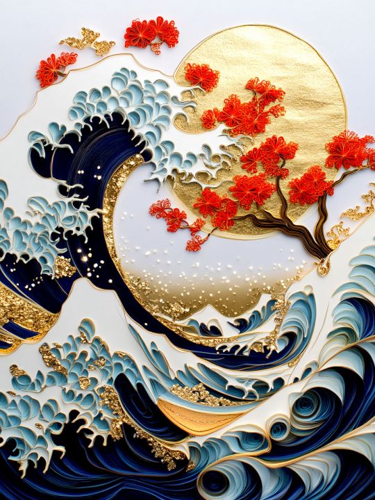 Алмазная мозаика без подрамника «Японский бриз» 25x20 см