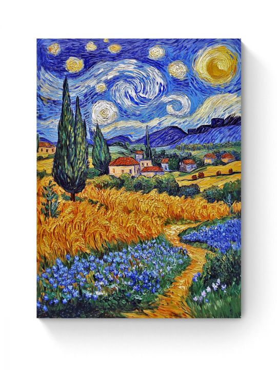 Алмазная мозаика на подрамнике «Пшеничное поле» 50x40 см