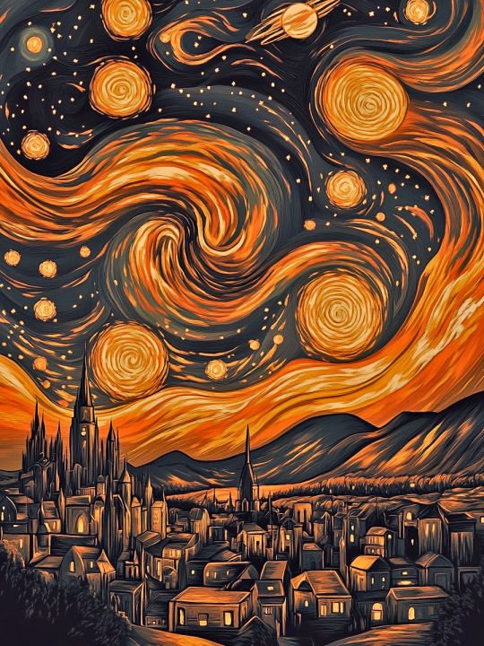 Алмазная мозаика без подрамника «Звездная ночь» 80x60 см