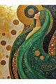 Алмазная мозаика без подрамника «Леди в зеленом» 50x40 см, 50 цветов