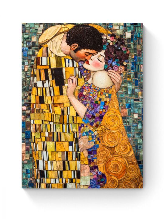 Алмазная мозаика на подрамнике «Поцелуй» 50x40 см, 50 цветов