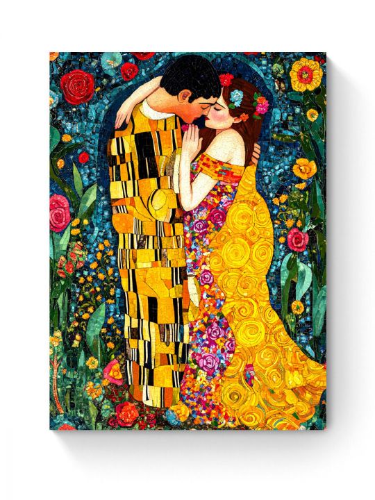 Алмазная мозаика на подрамнике «Поцелуй» 50x40 см, 50 цветов