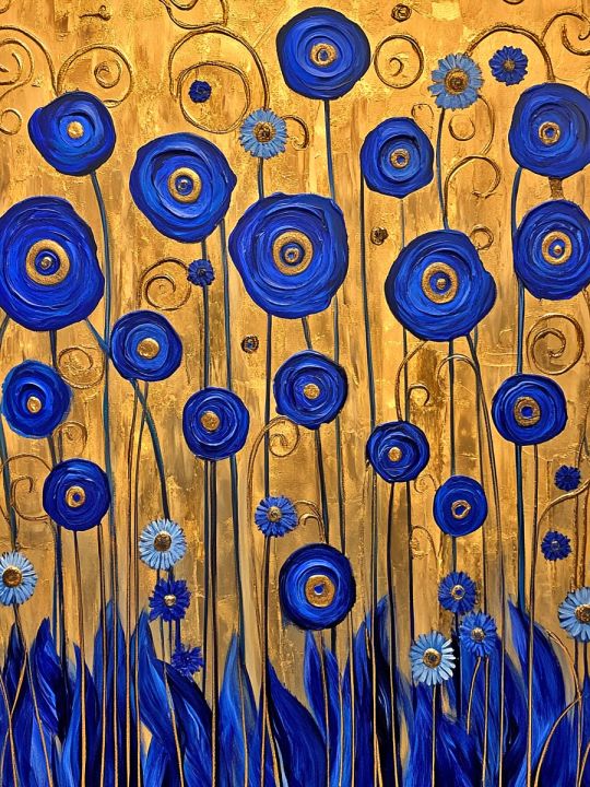 Алмазная мозаика без подрамника «Маковое поле» 50x40 см, 50 цветов