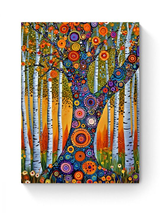Алмазная мозаика на подрамнике «Березовая роща» 50x40 см