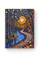Алмазная мозаика на подрамнике «Отражение ночи» 40x30 см, 50 цветов