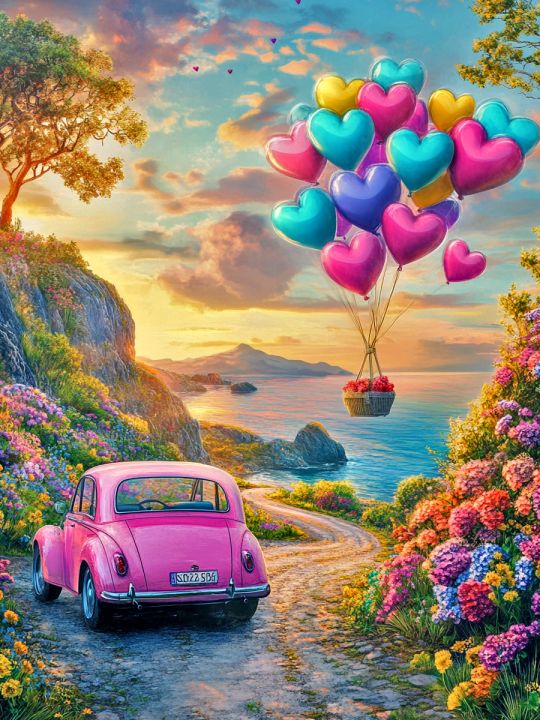 Алмазная мозаика без подрамника «Розовая мечта» 50x40 см, 52 цветов