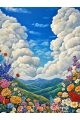 Алмазная мозаика без подрамника «Долина цветов» 130x100 см