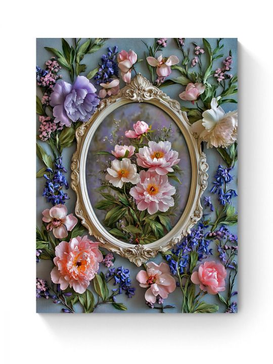 Алмазная мозаика на подрамнике «Отражение весны» 50x40 см, 50 цветов