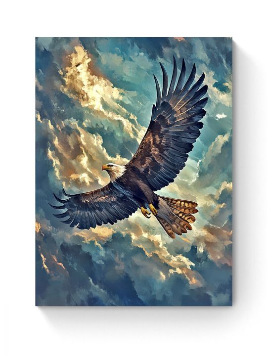 Алмазная мозаика на подрамнике «Полёт орла» 50x40 см