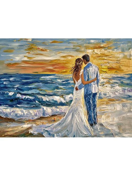 Алмазная мозаика без подрамника «Венчание морем» 130x100 см