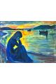 Алмазная мозаика без подрамника «Печаль» 50x40 см