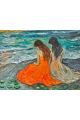 Алмазная мозаика без подрамника «Девушки у моря» 50x40 см