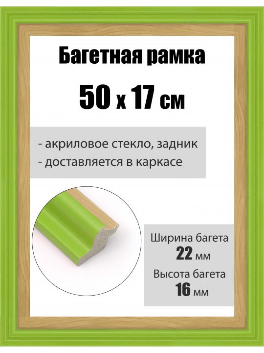 Рамка багетная для картин со стеклом 50 x 17 см, РБ-165