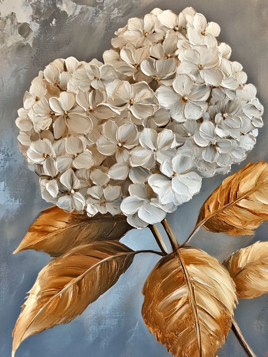 Алмазная мозаика без подрамника «Гортензия» 50x40 см