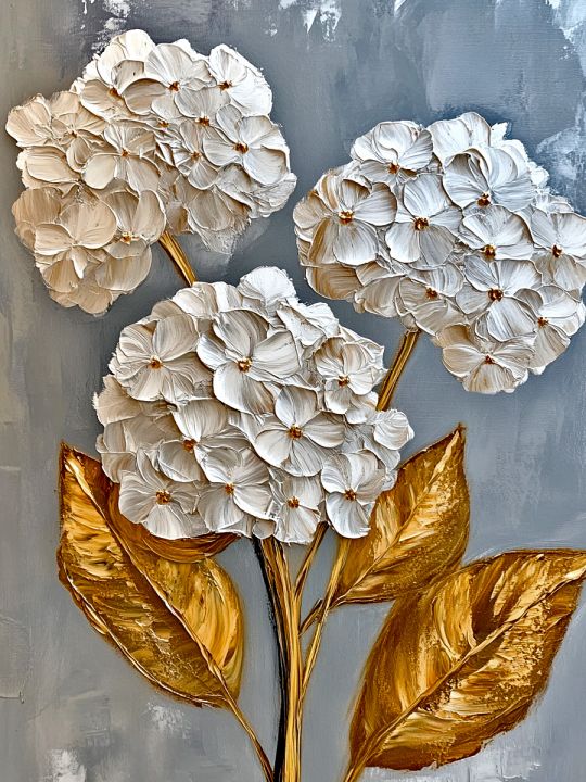 Алмазная мозаика без подрамника «Гортензия» 50x40 см