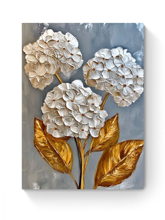 Алмазная мозаика на подрамнике «Гортензия» 50x40 см, 50 цветов