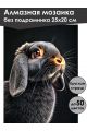 Алмазная мозаика без подрамника «Черный кролик» 25x20 см