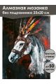 Алмазная мозаика без подрамника «Конь вождя» 25x20 см