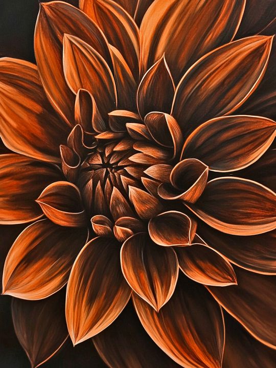 Алмазная мозаика без подрамника «Георгин» 90x70 см