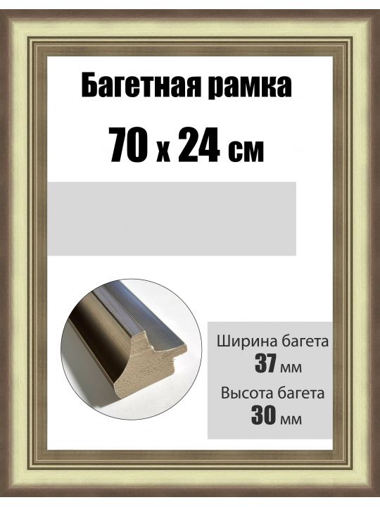 Рамка багетная для картин со стеклом 70 x 24 см, РБ-196