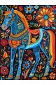 Алмазная мозаика без подрамника «Городецкий конь» 50x40 см