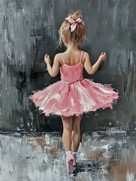Алмазная мозаика без подрамника «Мини балерина» 50x40 см, 50 цветов