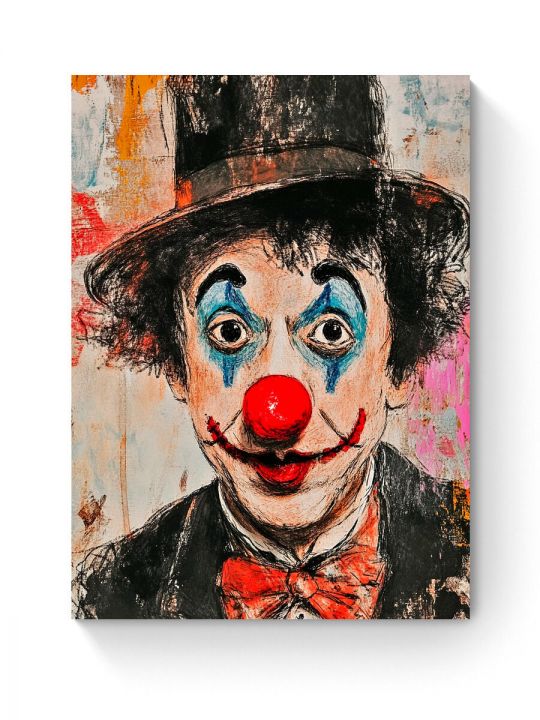 Алмазная мозаика на подрамнике «Бродячий клоун» 50x40 см