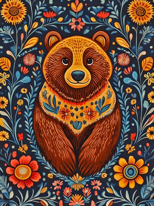 Алмазная мозаика без подрамника «Мишутка» 130x100 см
