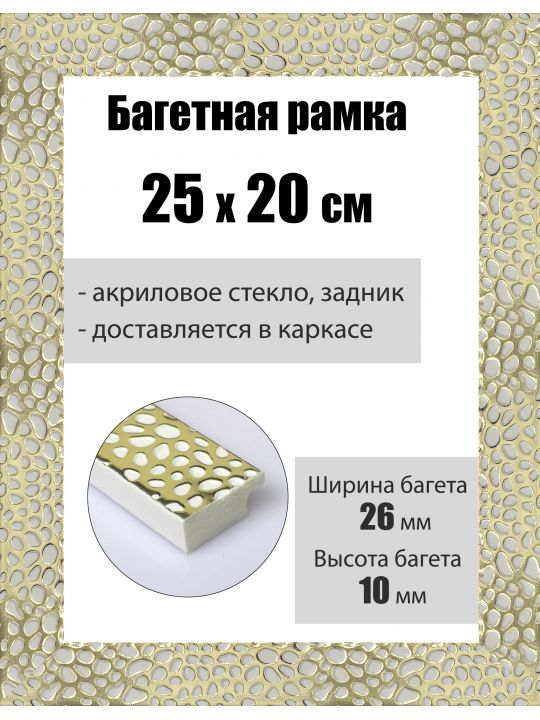Рамка багетная для картин со стеклом 25 x 20 см, РБ-158
