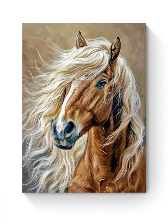 Алмазная мозаика на подрамнике «Конь Булат» 50x40 см