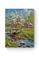 Алмазная мозаика на подрамнике «Весна в деревне» 50x40 см, 50 цветов