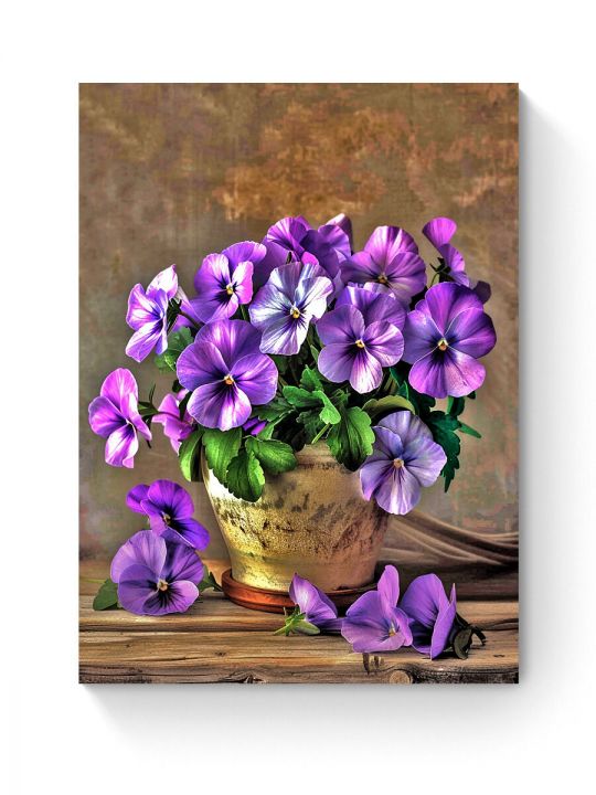 Алмазная мозаика на подрамнике «Букетик виолы» 50x40 см
