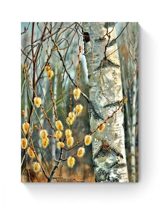 Алмазная мозаика на подрамнике «Весна пришла» 35x25 см, 40 цветов