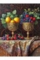 Алмазная мозаика без подрамника «Фрукты в кубках» 50x40 см