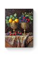 Алмазная мозаика на подрамнике «Фрукты в кубках» 50x40 см, 50 цветов