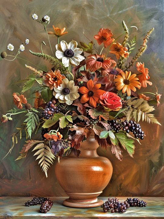Алмазная мозаика без подрамника «Аромат осени» 50x40 см