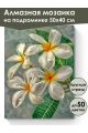 Алмазная мозаика на подрамнике «Цветок плюмерия» 50x40 см