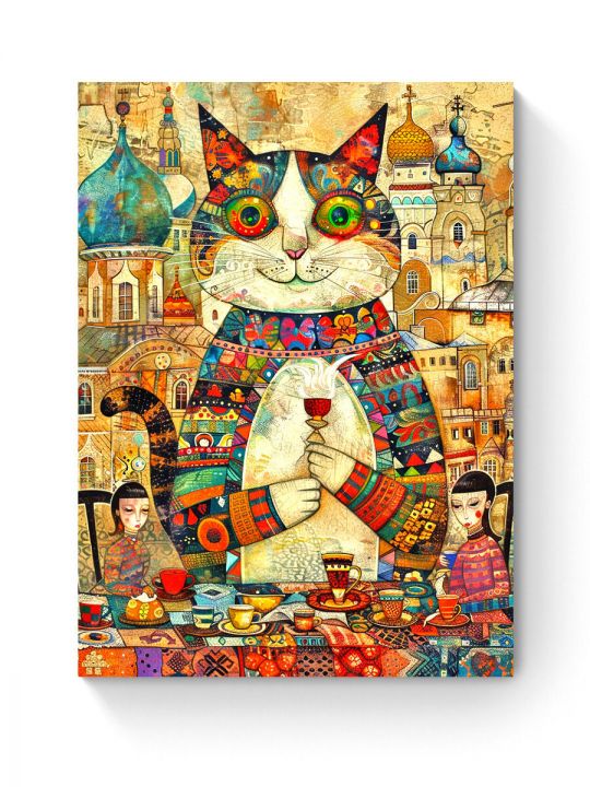 Алмазная мозаика на подрамнике «Кот Мурлыка» 50x40 см